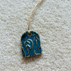 Handcrafted Blue Ceramic Pendant